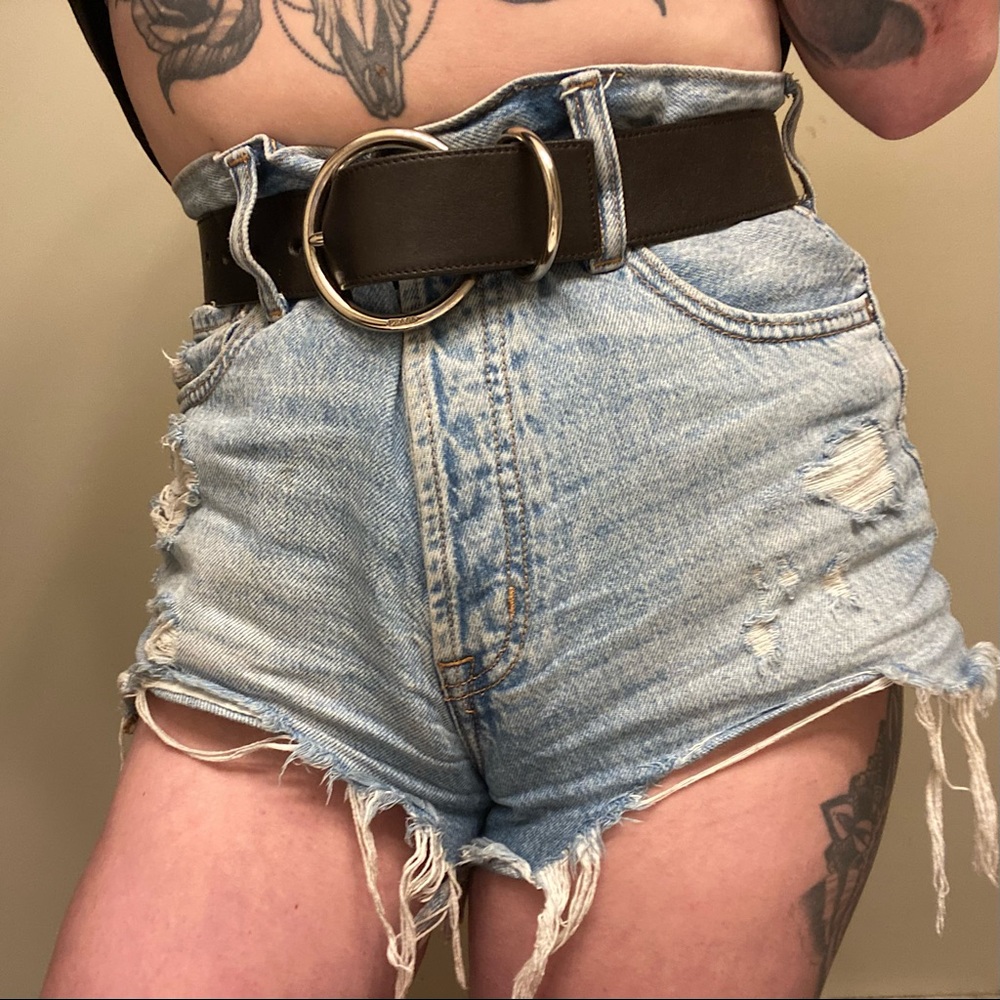 Dark Brown Leather Prada Belt